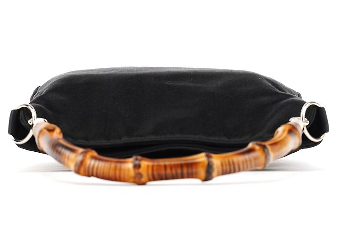 Bamboo Gucci Mini Borsa 2-Way in Raso Nero e Bambù - vista 4