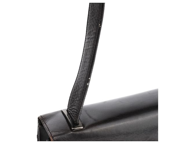 Prada Bolsa de ombro em couro Vitello castanho com fivela - vista 13