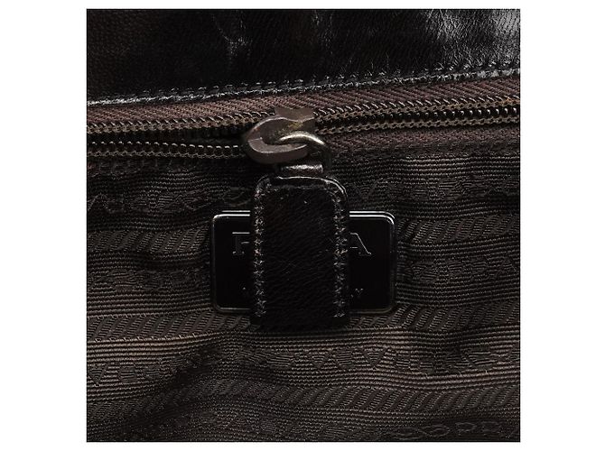 Prada Bolsa de ombro em couro Vitello castanho com fivela - vista 15