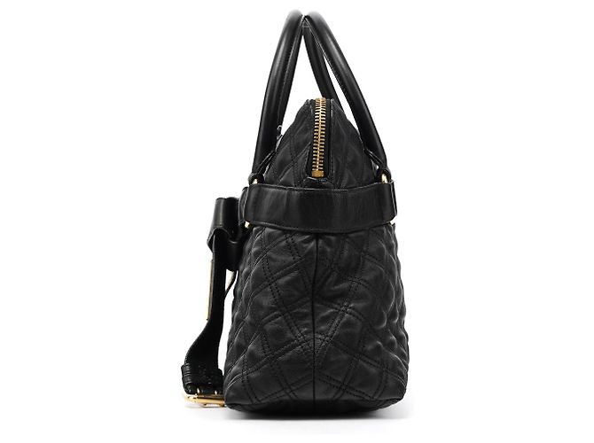 Marc Jacobs mala Tote de Couro Acolchoado Preta com Laço - vista 2