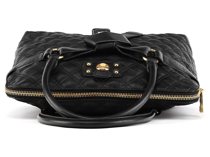 Marc Jacobs mala Tote de Couro Acolchoado Preta com Laço - vista 4