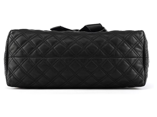 Marc Jacobs mala Tote de Couro Acolchoado Preta com Laço - vista 5