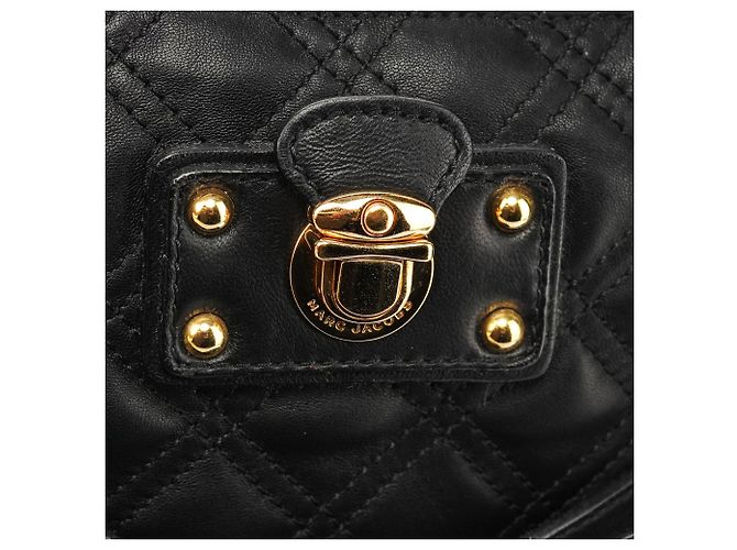 Marc Jacobs mala Tote de Couro Acolchoado Preta com Laço - vista 6