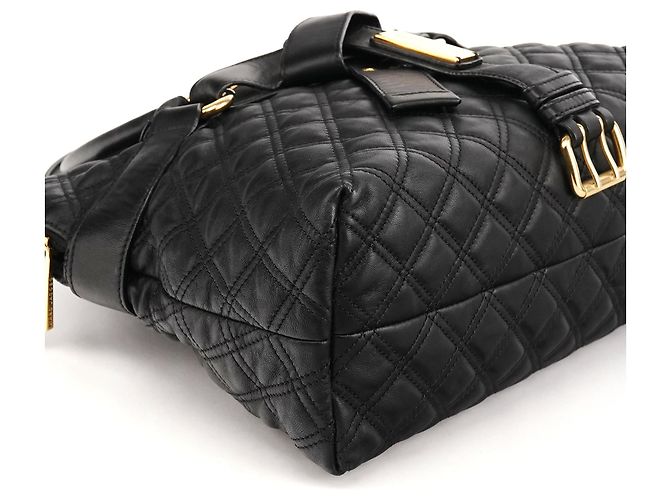 Marc Jacobs mala Tote de Couro Acolchoado Preta com Laço - vista 8