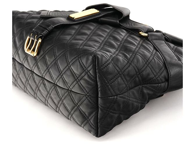Marc Jacobs mala Tote de Couro Acolchoado Preta com Laço - vista 9