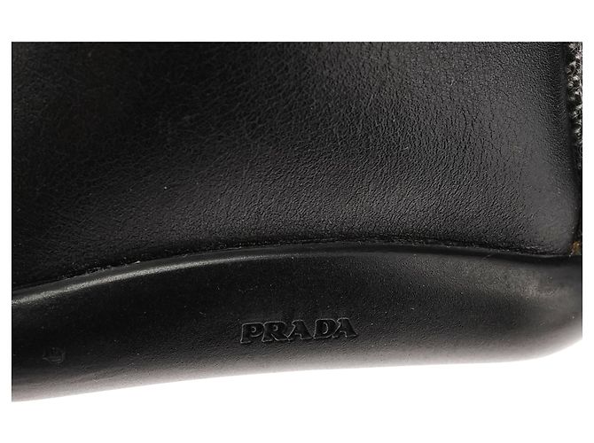 Prada Borsa Tote Sport B9423 Grey Black in lana e pelle - vista 10