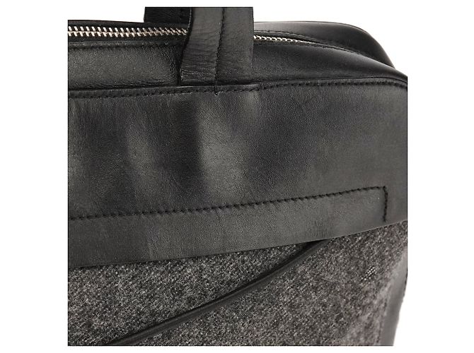 Prada Borsa Tote Sport B9423 Grey Black in lana e pelle - vista 11