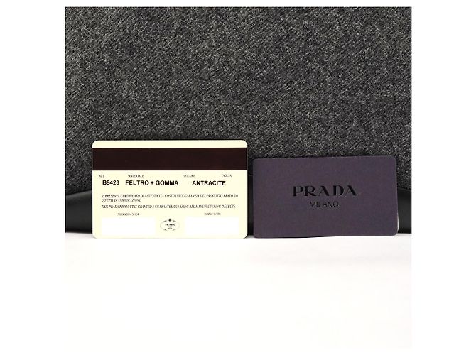 Prada Borsa Tote Sport B9423 Grey Black in lana e pelle - vista 12