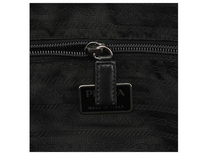 Prada Borsa Tote Sport B9423 Grey Black in lana e pelle - vista 14