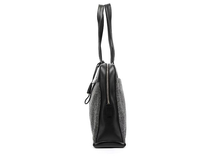 Prada Borsa Tote Sport B9423 Grey Black in lana e pelle - vista 2