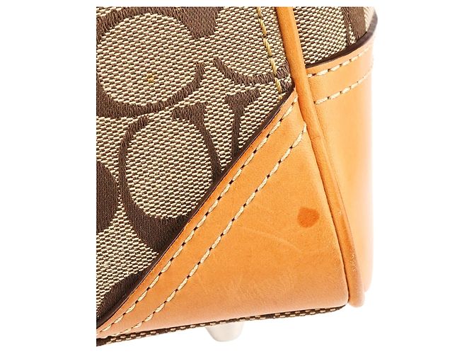 Coach Borsa a mano FS8K06 Beige Tan Signature Canvas - vista 10