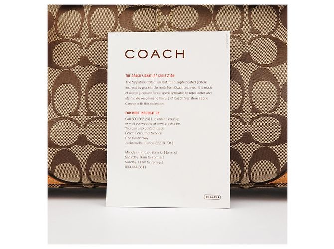 Coach Borsa a mano FS8K06 Beige Tan Signature Canvas - vista 11
