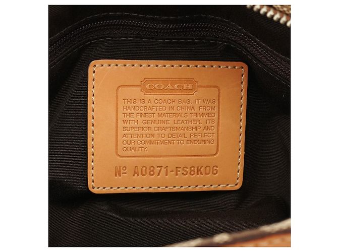 Coach Borsa a mano FS8K06 Beige Tan Signature Canvas - vista 12