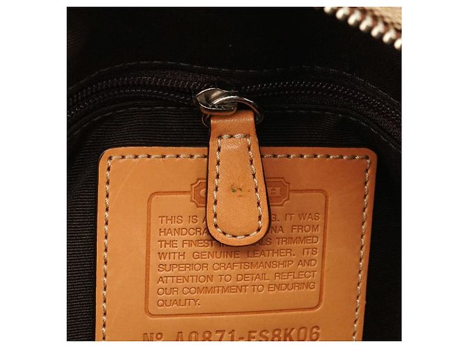 Coach Borsa a mano FS8K06 Beige Tan Signature Canvas - vista 13