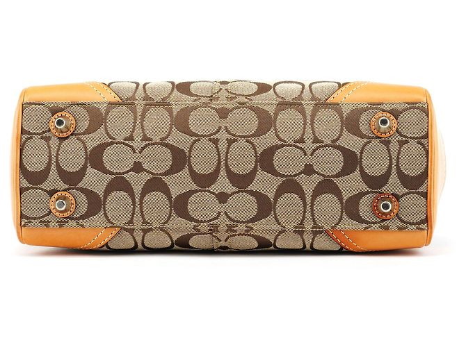Coach Borsa a mano FS8K06 Beige Tan Signature Canvas - vista 4
