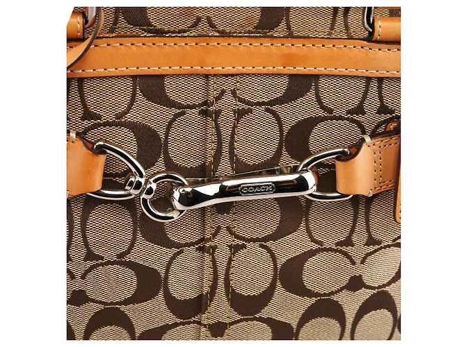 Coach Borsa a mano FS8K06 Beige Tan Signature Canvas - vista 5