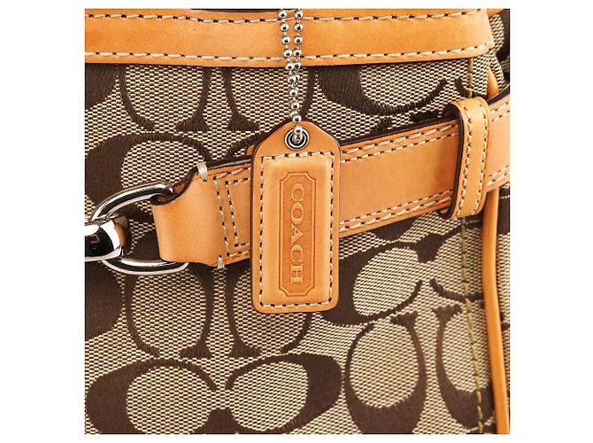 Coach Borsa a mano FS8K06 Beige Tan Signature Canvas - vista 6