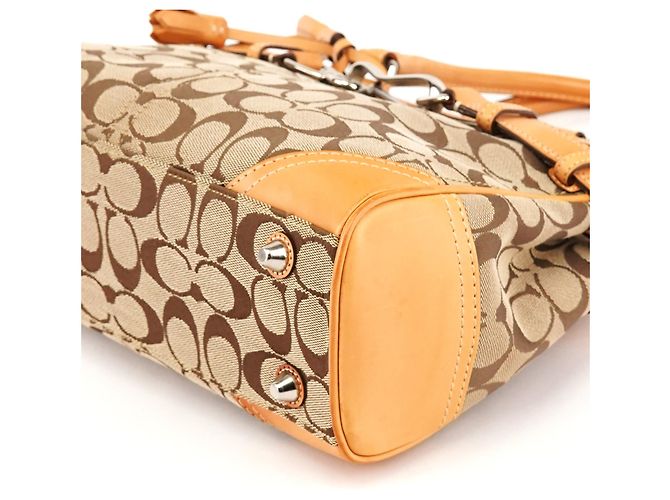 Coach Borsa a mano FS8K06 Beige Tan Signature Canvas - vista 8