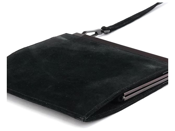 Gucci Borsa crossbody in camoscio nero - vista 11
