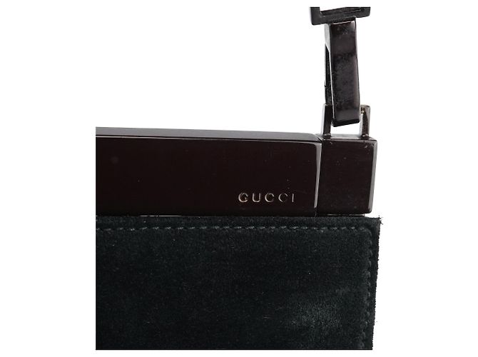Gucci Borsa crossbody in camoscio nero - vista 6