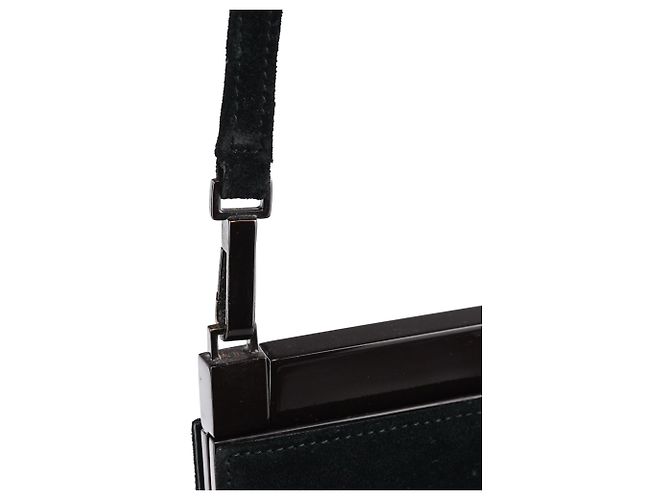 Gucci Borsa crossbody in camoscio nero - vista 7