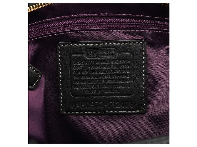 Coach Borsa Tote Hamptons in pelle martellata nera F12476 - vista 11