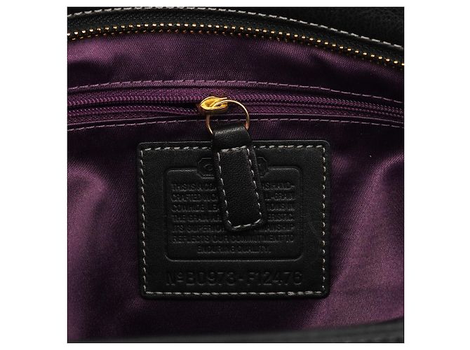 Coach Borsa Tote Hamptons in pelle martellata nera F12476 - vista 12
