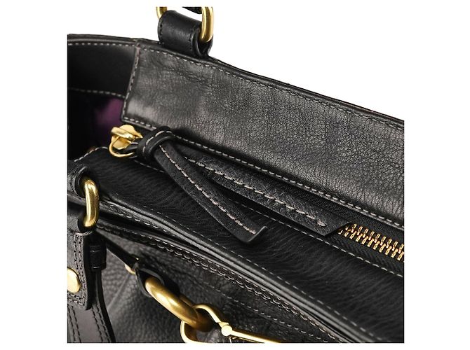 Coach Borsa Tote Hamptons in pelle martellata nera F12476 - vista 13