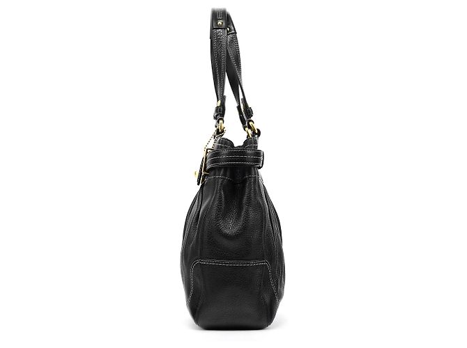 Coach Borsa Tote Hamptons in pelle martellata nera F12476 - vista 2