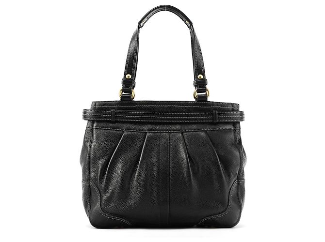 Coach Borsa Tote Hamptons in pelle martellata nera F12476 - vista 3