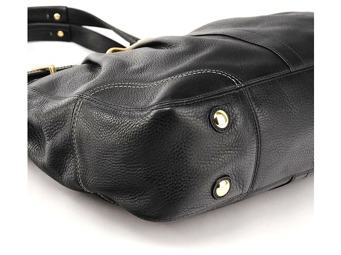 Coach Borsa Tote Hamptons in pelle martellata nera F12476 - vista 7