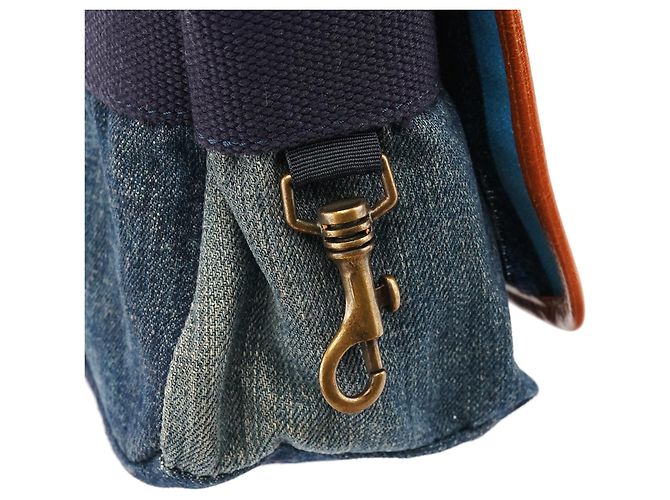 Dolce & Gabbana Borsa a tracolla Predators in tela denim blu - vista 7