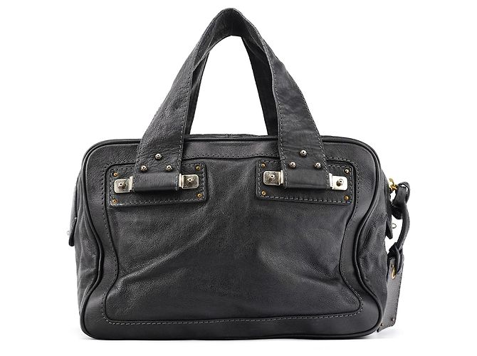 Chloé Borsa Tote in pelle nera con tasca - vista 3