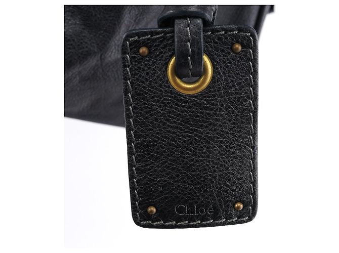 Chloé Borsa Tote in pelle nera con tasca - vista 6