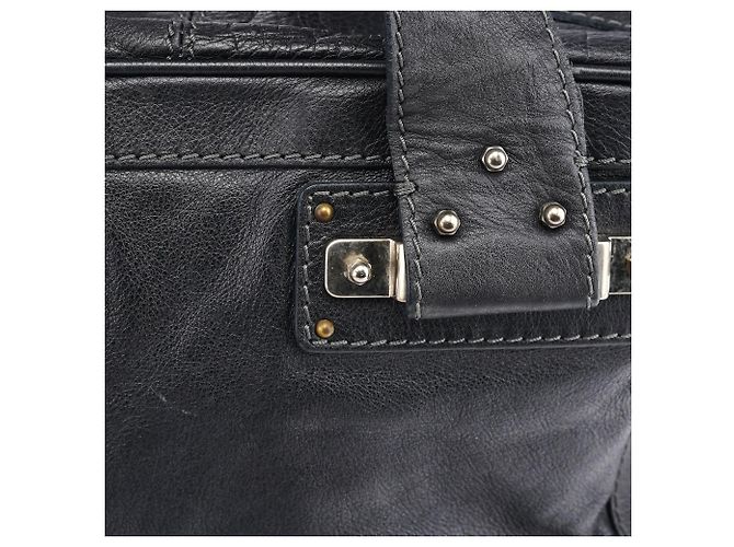 Chloé Borsa Tote in pelle nera con tasca - vista 7