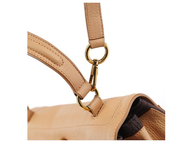 Yves Saint Laurent Borsa 2-Way Muse Two in pelle beige - vista 13