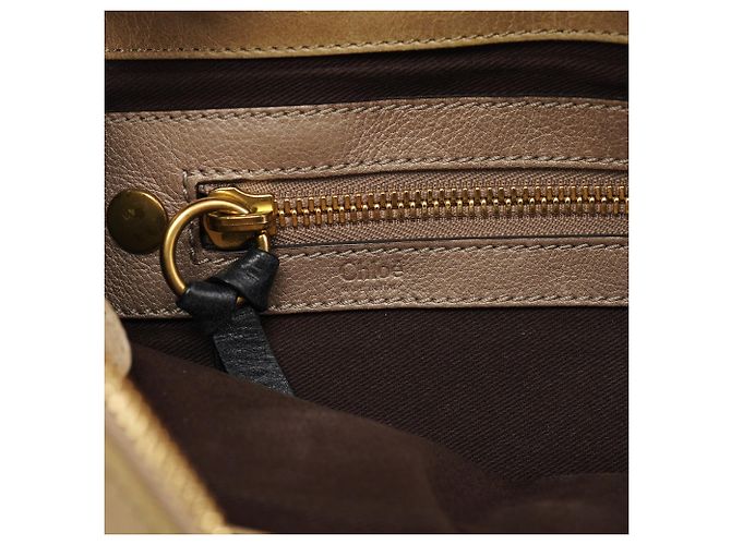 Chloé Borsa Tote 2-Way Bay in pelle beige - vista 18