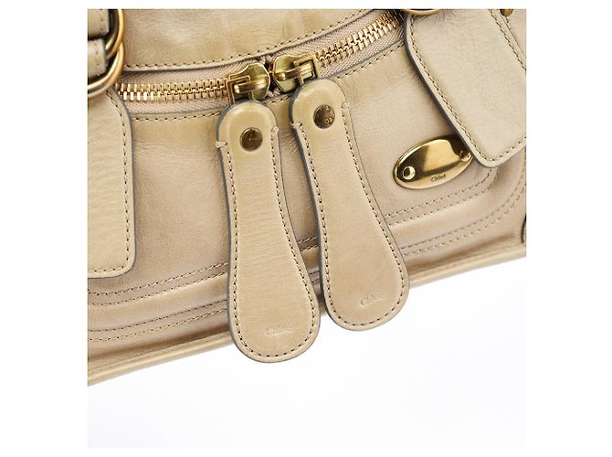 Chloé Borsa Tote 2-Way Bay in pelle beige - vista 8