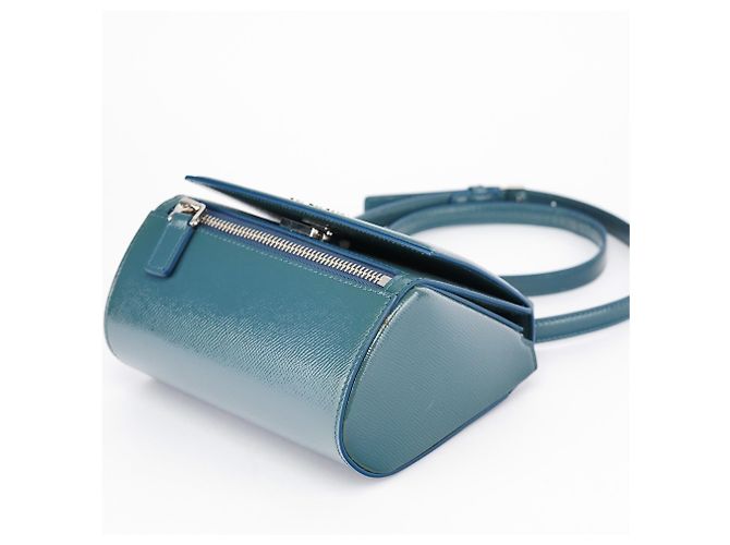 Givenchy Borsa a tracolla Pandora in pelle Saffiano blu navy - vista 10