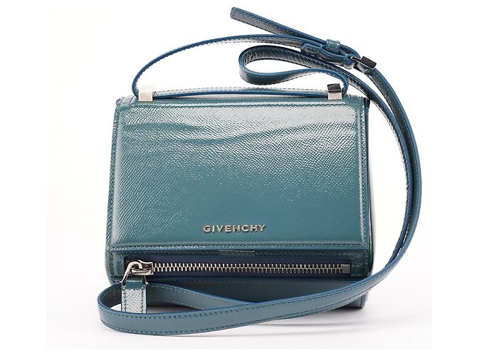 Givenchy Borsa a tracolla Pandora in pelle Saffiano blu navy - vista 19