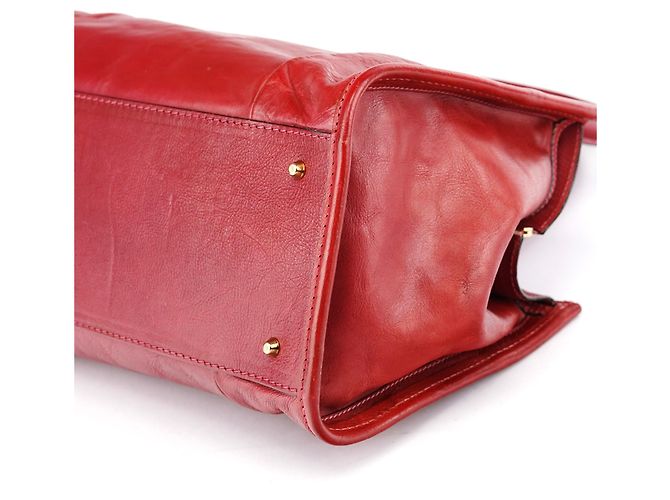 Chloé Borsa Tote in pelle di agnello bordeaux - vista 10
