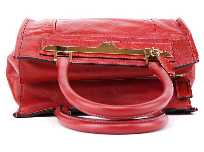 Chloé Borsa Tote in pelle di agnello bordeaux - vista 4