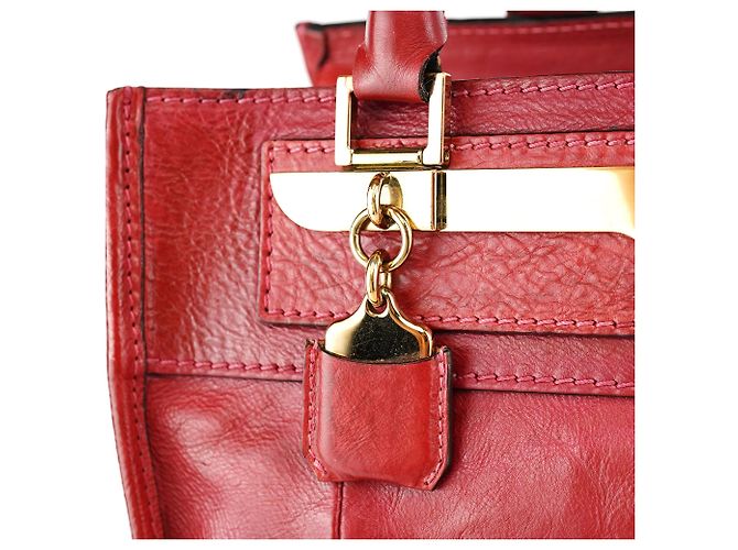 Chloé Borsa Tote in pelle di agnello bordeaux - vista 7