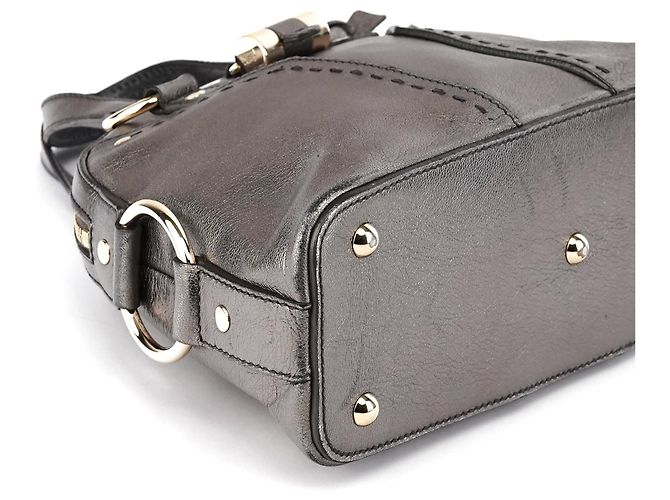 Yves Saint Laurent 160950 Borsa Tote Muse in pelle metallizzata - vista 11