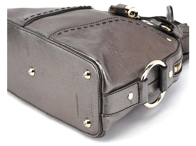 Yves Saint Laurent 160950 Borsa Tote Muse in pelle metallizzata - vista 12