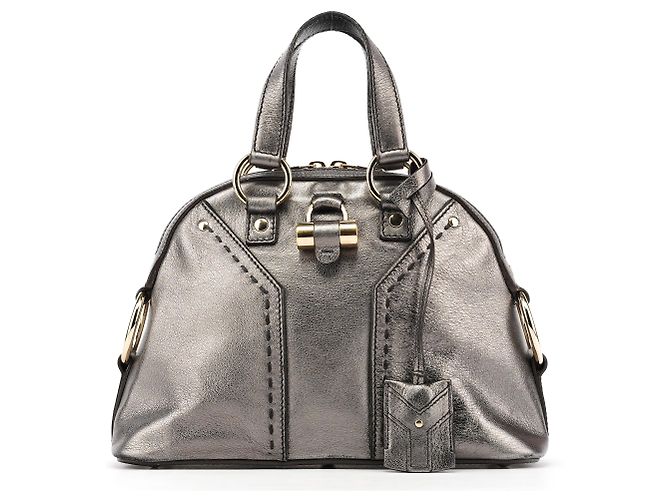 Yves Saint Laurent 160950 Borsa Tote Muse in pelle metallizzata - vista 2