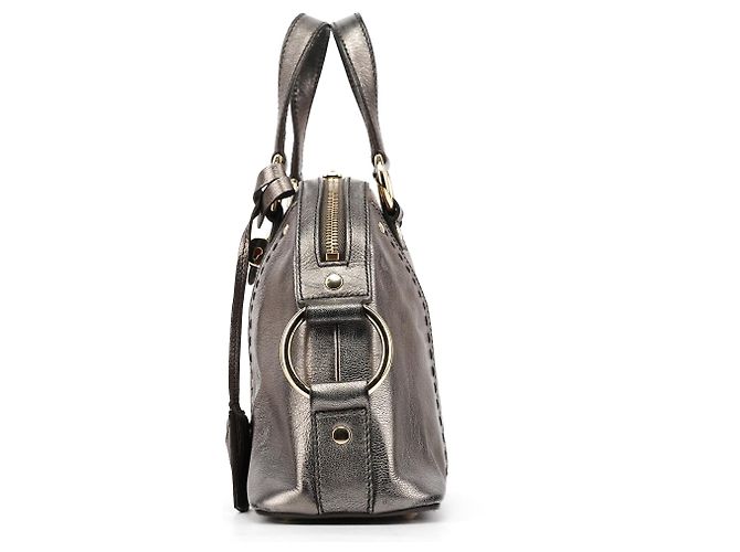 Yves Saint Laurent 160950 Borsa Tote Muse in pelle metallizzata - vista 3