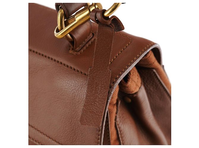 Yves Saint Laurent Borsa 2-Way Muse Two in pelle marrone chiaro - vista 13