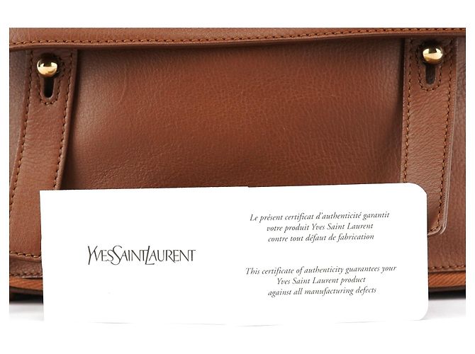 Yves Saint Laurent Borsa 2-Way Muse Two in pelle marrone chiaro - vista 16