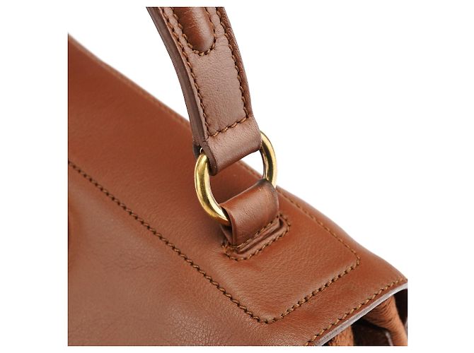 Yves Saint Laurent Borsa 2-Way Muse Two in pelle marrone chiaro - vista 8